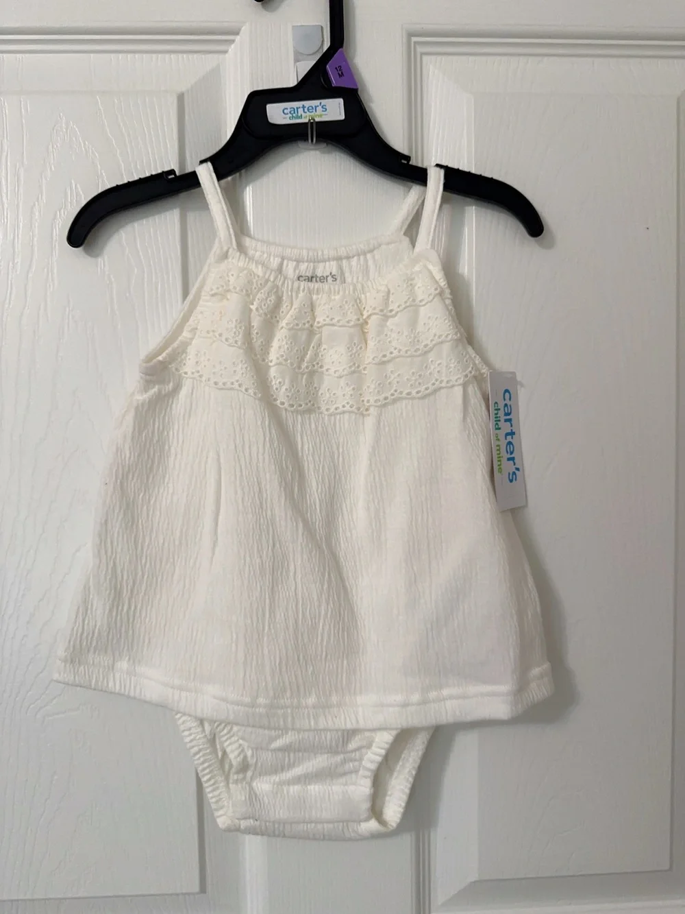 Carter's White Baby Girl Ruffle Tank Dress
